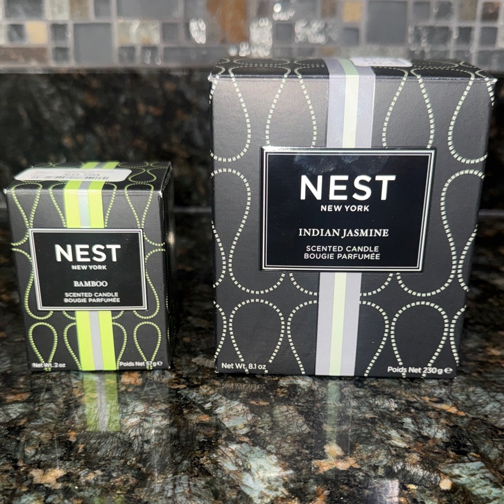 NEST Scented Candle SET- Bamboo and Indian Jasmine